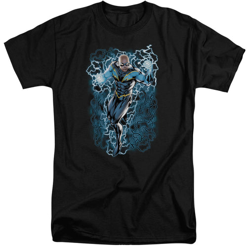 Justice League Black Lightning Bolts Mens Tall T Shirt Black