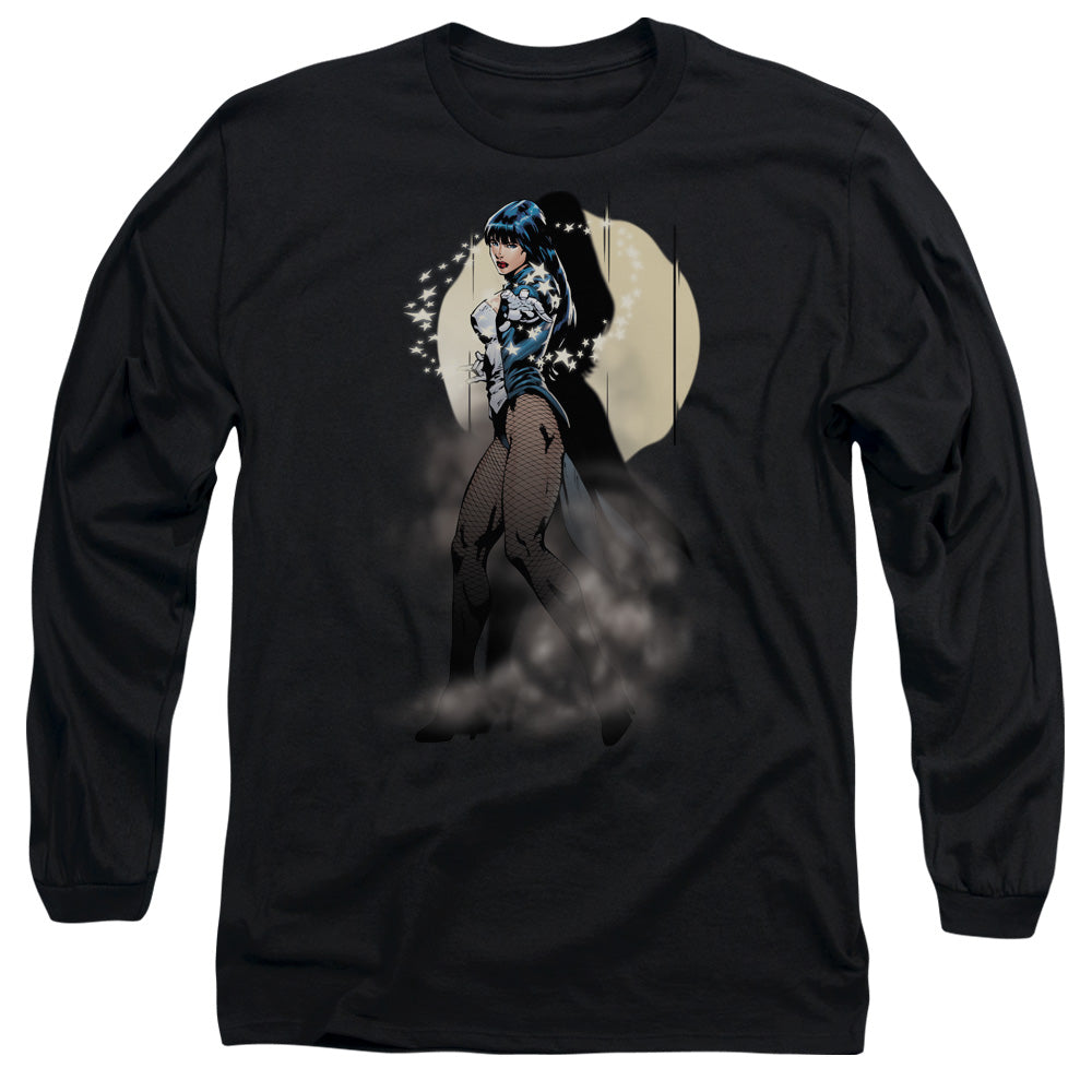 Jla Zatanna Illusion Mens Long Sleeve Shirt Black Officially Licensed