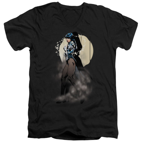 Justice League Zatanna Illusion Mens Slim Fit V-Neck T Shirt Black