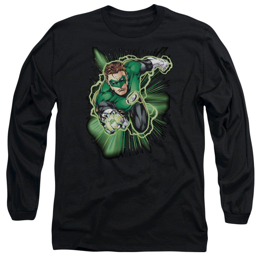 Jla Green Lantern Energy Mens Long Sleeve Shirt Black Officially Licensed