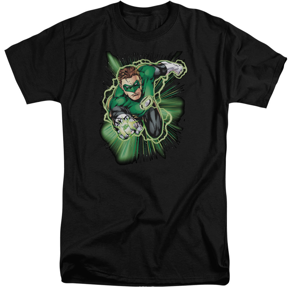 Justice League Green Lantern Energy Mens Tall T Shirt Black
