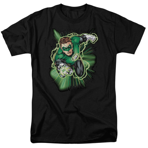 Justice League Of America Green Lantern Energy Mens T Shirt Black