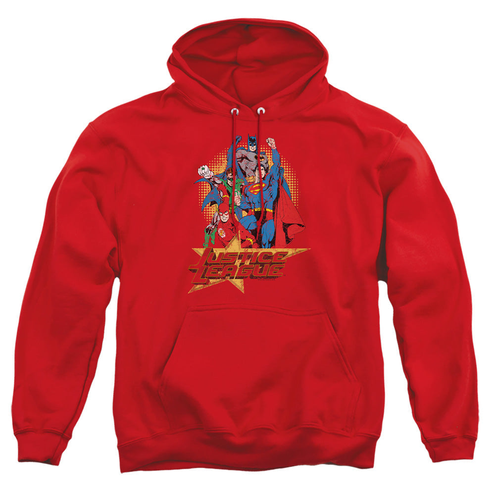 Justice League Of America Raise Your Fist Mens Hoodie Red
