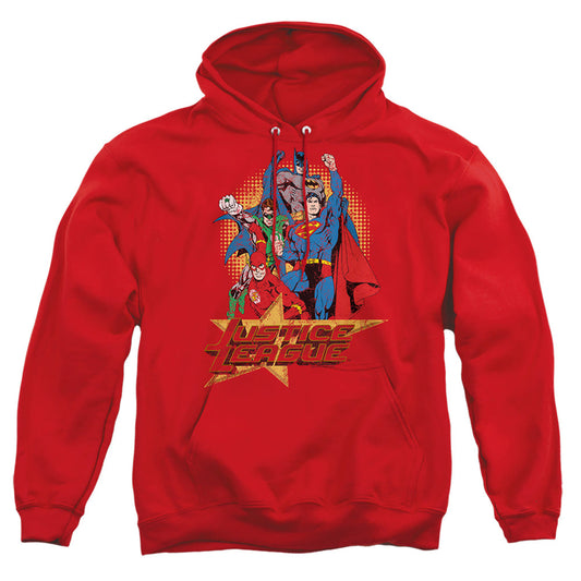 Justice League Of America Raise Your Fist Mens Hoodie Red