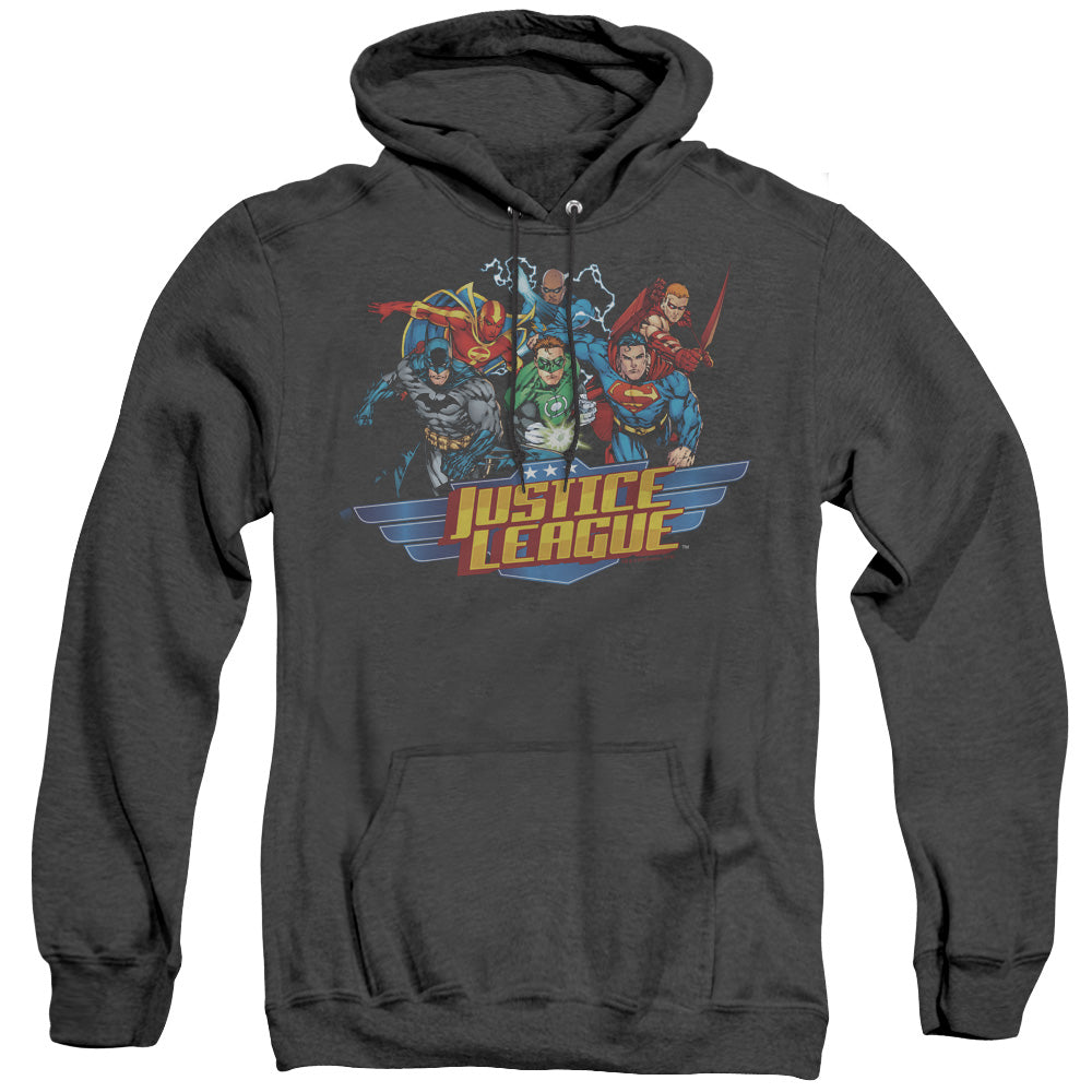 Justice League Of America Ready To Fight Heather Mens Hoodie Black