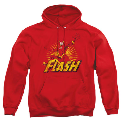 Justice League Of America Flash Rough Distress Mens Hoodie Red