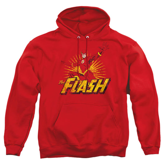 Justice League Of America Flash Rough Distress Mens Hoodie Red