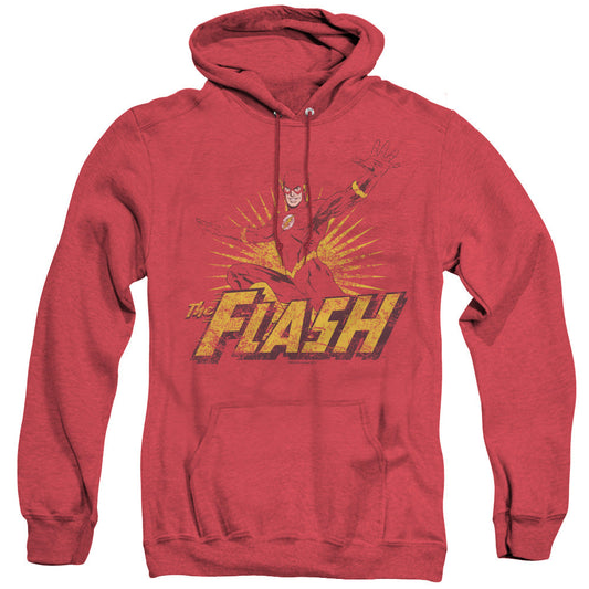 Justice League Of America Flash Rough Distress Heather Mens Hoodie Red