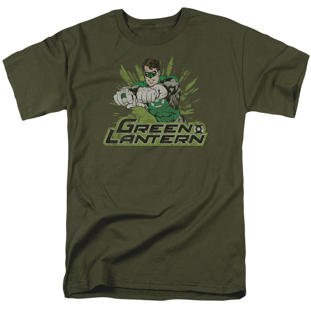 Justice League Of America Gl Rough Distress Mens T Shirt Military Green