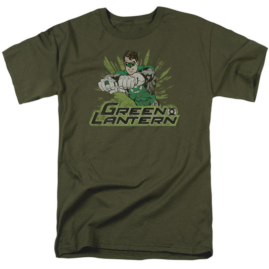Justice League Of America Gl Rough Distress Mens T Shirt Military Green