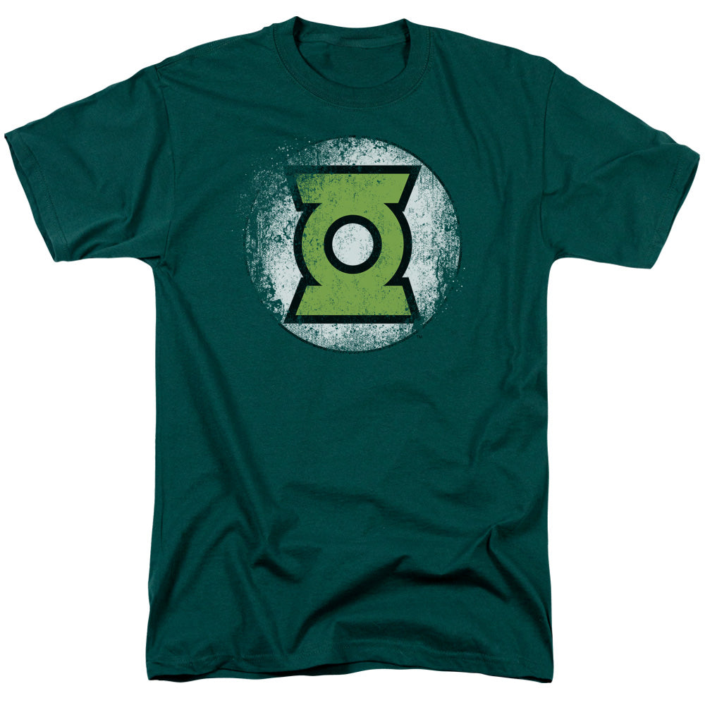 Justice League Of America Destroyed Gl Logo Mens T Shirt Hunter Green