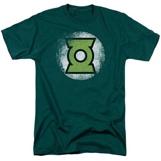 Justice League Of America Destroyed Gl Logo Mens T Shirt Hunter Green