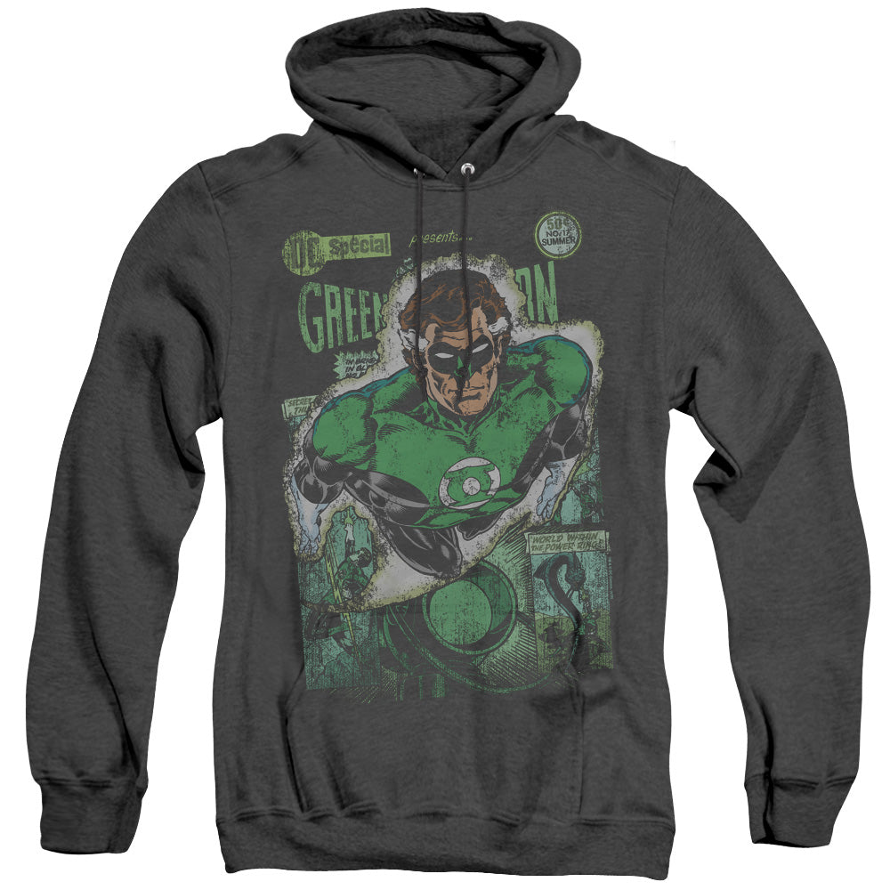 Justice League Of America Green Lantern #1 Distress Heather Mens Hoodie Black
