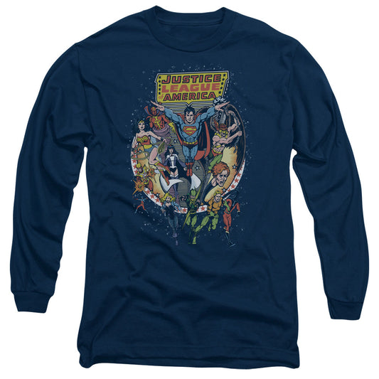 Jla Star Group Mens Long Sleeve Shirt Navy Officially Licensed