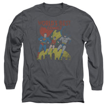 Load image into Gallery viewer, Jla Worlds Best Mens Long Sleeve Shirt Charcoal Officially Licensed
