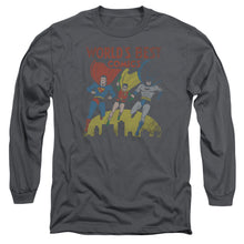 Load image into Gallery viewer, Jla Worlds Best Mens Long Sleeve Shirt Charcoal Officially Licensed
