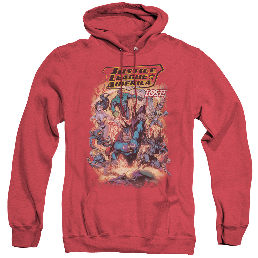Justice League Of America Lost Heather Mens Hoodie Red