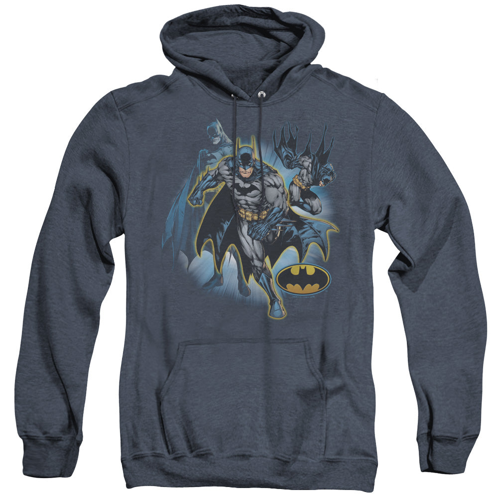 Justice League Of America Batman Collage Heather Mens Hoodie Navy