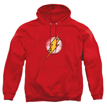 Justice League Of America Destroyed Flash Logo Mens Hoodie Red