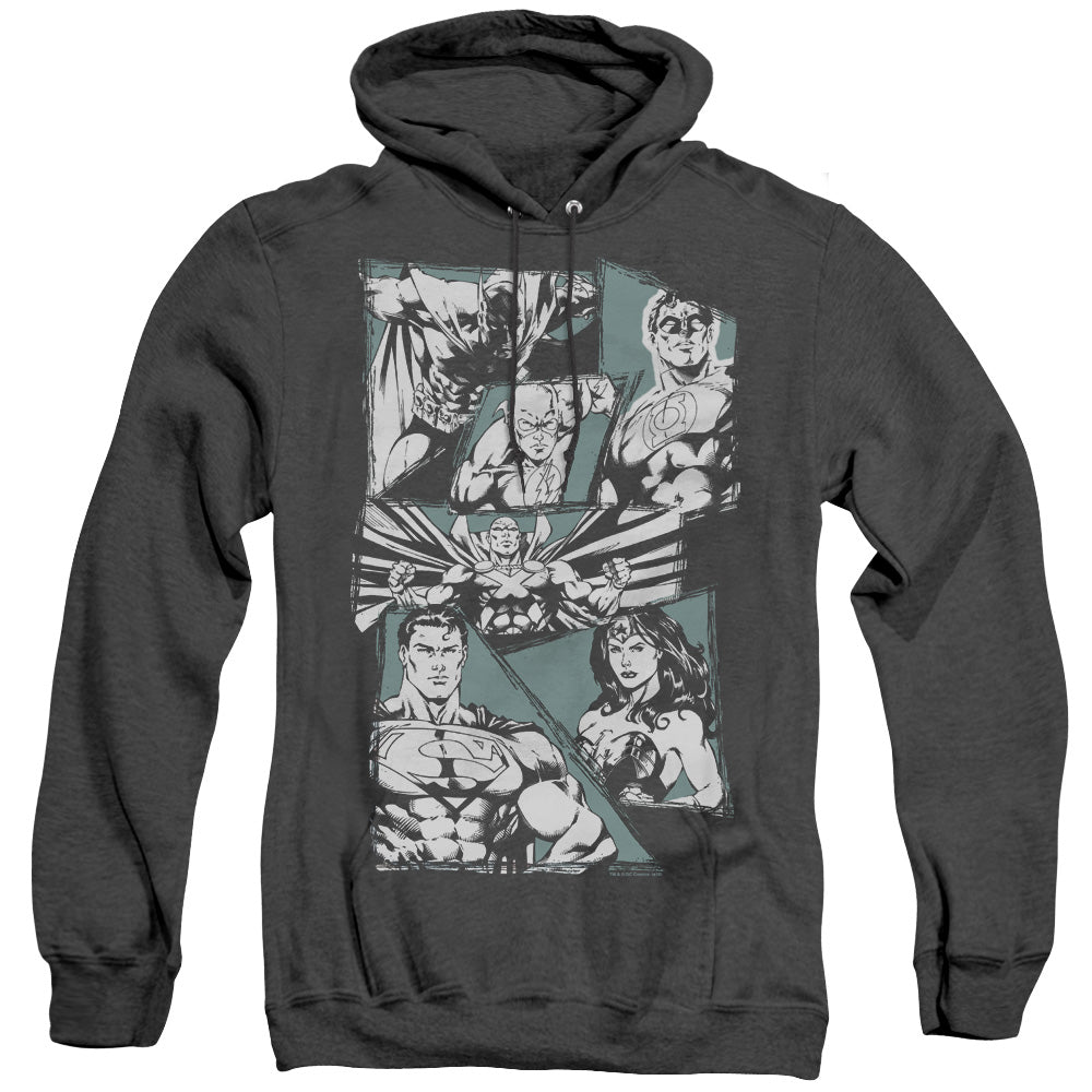 Justice League Of America A Mighty League Heather Mens Hoodie Black