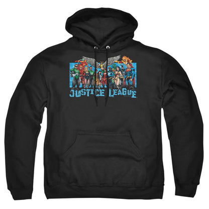 Justice League Of America League Lineup Mens Hoodie Black