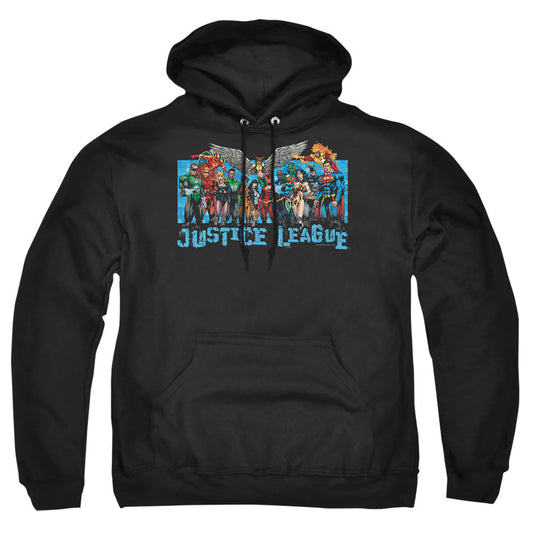 Justice League Of America League Lineup Mens Hoodie Black