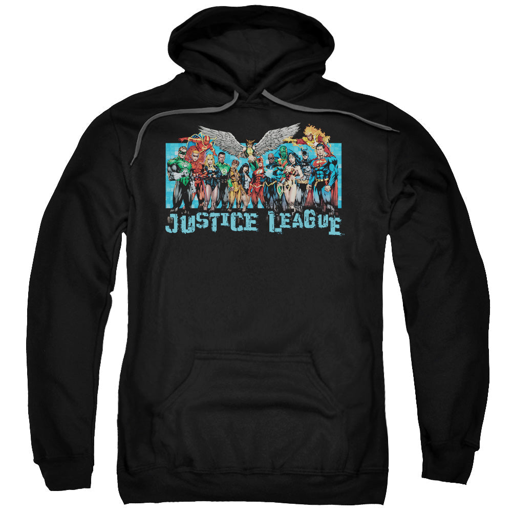 Justice League League Lineup Mens Hoodie Black