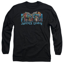 Load image into Gallery viewer, Jla League Lineup Mens Long Sleeve Shirt Black Officially Licensed
