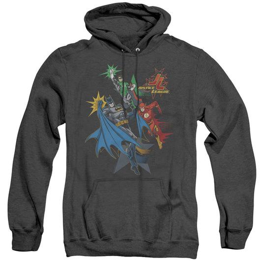 Justice League Action Stars Heather Mens Hoodie Black