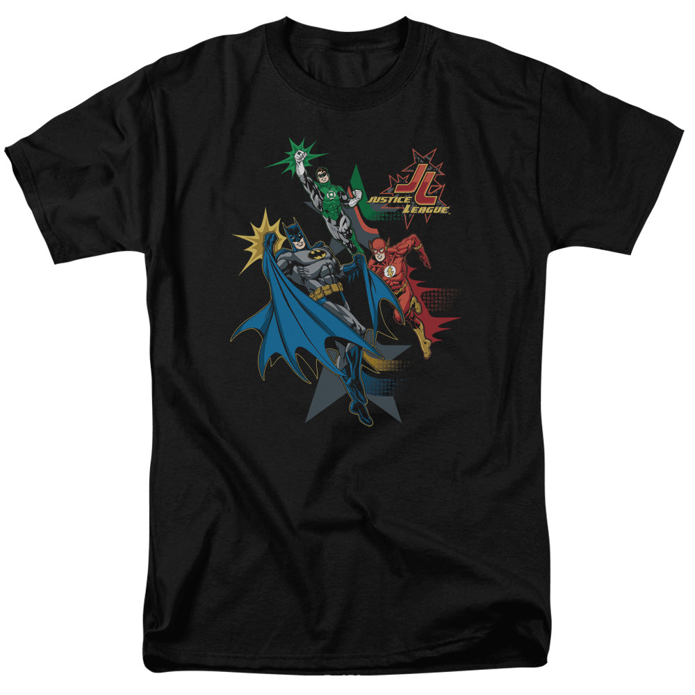 Justice League Action Stars Mens T Shirt Black