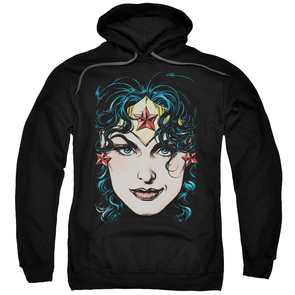 DCO Justice League Wonder Woman Head Mens Hoodie Black