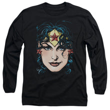 Load image into Gallery viewer, Dco Justice League Of America Wonder Woman Head Mens Long Sleeve Shirt Black Officially Licensed
