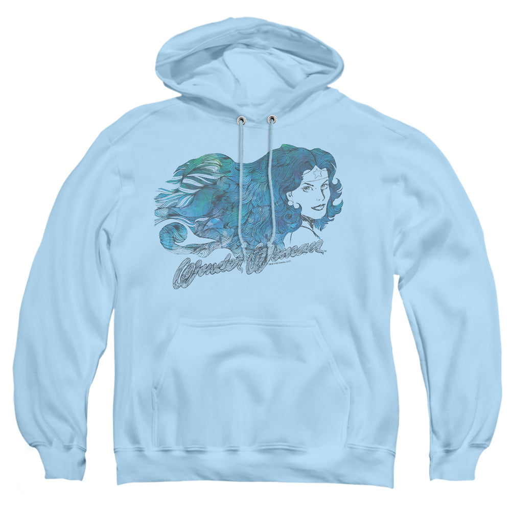 Justice League Of America Watercolor Hair Mens Hoodie Light Blue