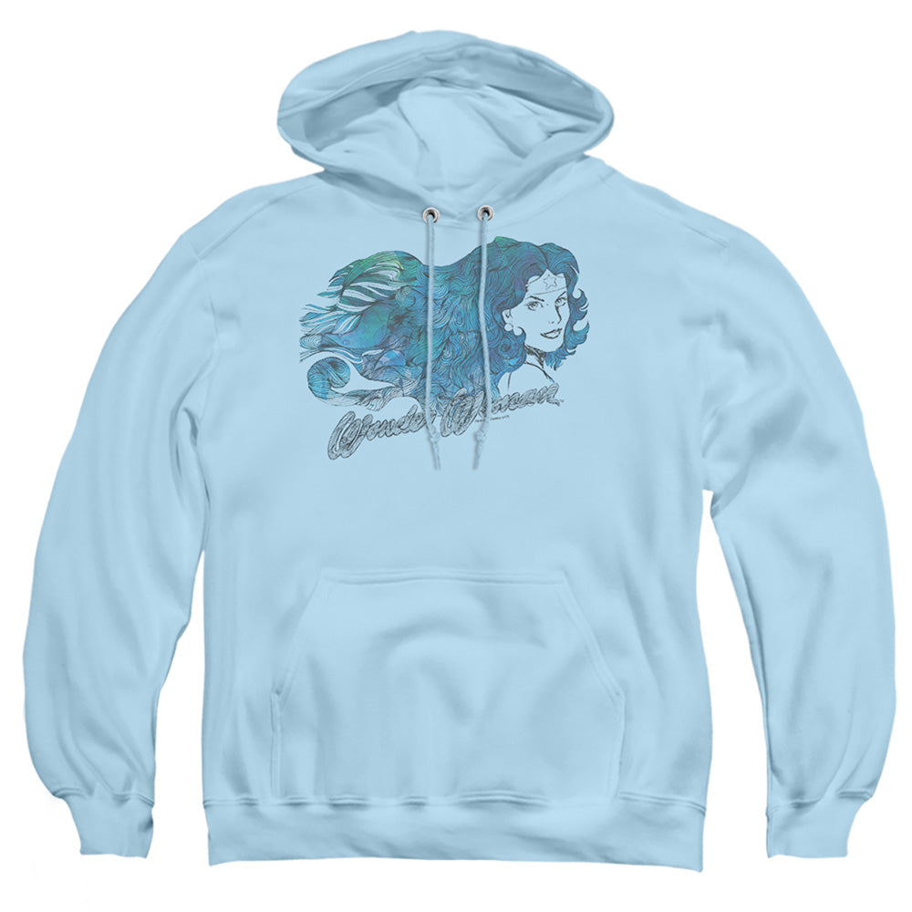 Justice League Of America Watercolor Hair Mens Hoodie Light Blue