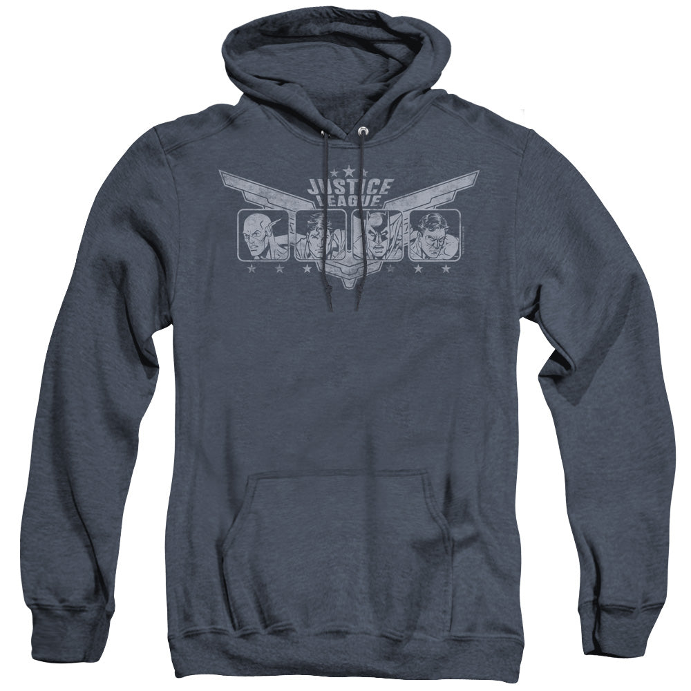 Justice League Of America Justice Wings Heather Mens Hoodie Navy