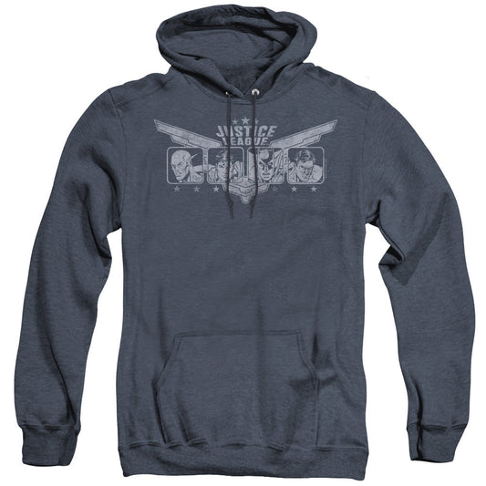 Justice League Justice Wings Heather Mens Hoodie Navy Blue
