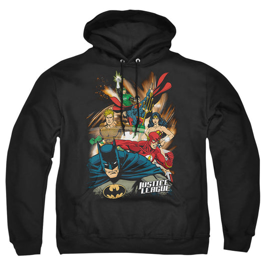 Justice League Of America Starburst Mens Hoodie Black