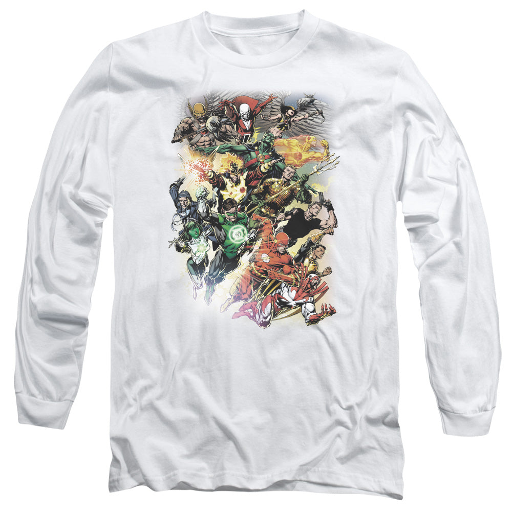 Jla Brightest Day #0 Mens Long Sleeve Shirt White Officially Licensed