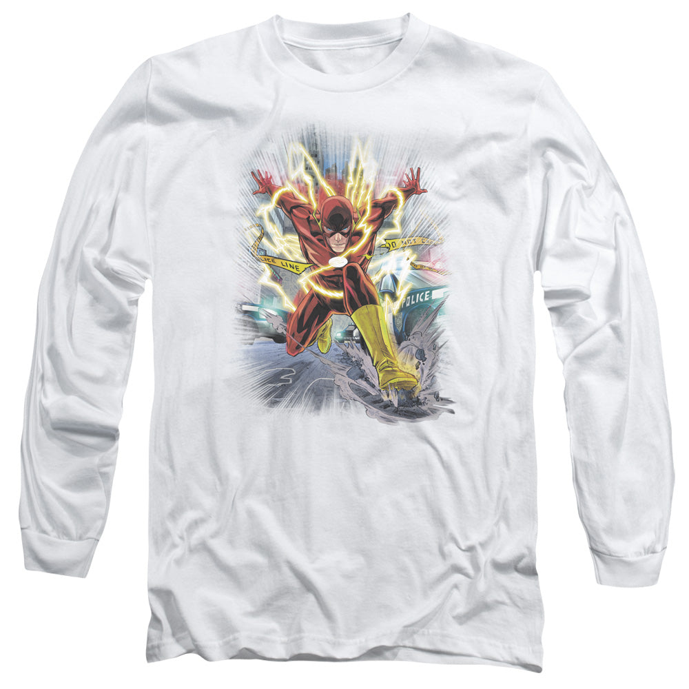 Jla Brightest Day Flash Mens Long Sleeve Shirt White Officially Licensed