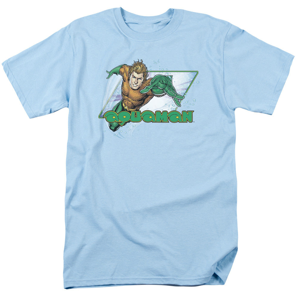 Justice League Of America Aquaman Mens T Shirt Light Blue