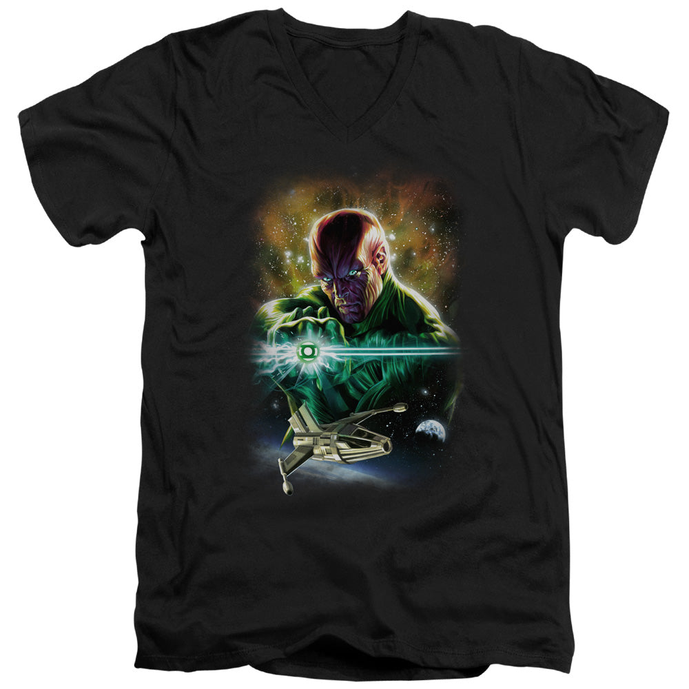 Justice League(Gl) Abin Sur Mens Slim Fit V-Neck T Shirt Black