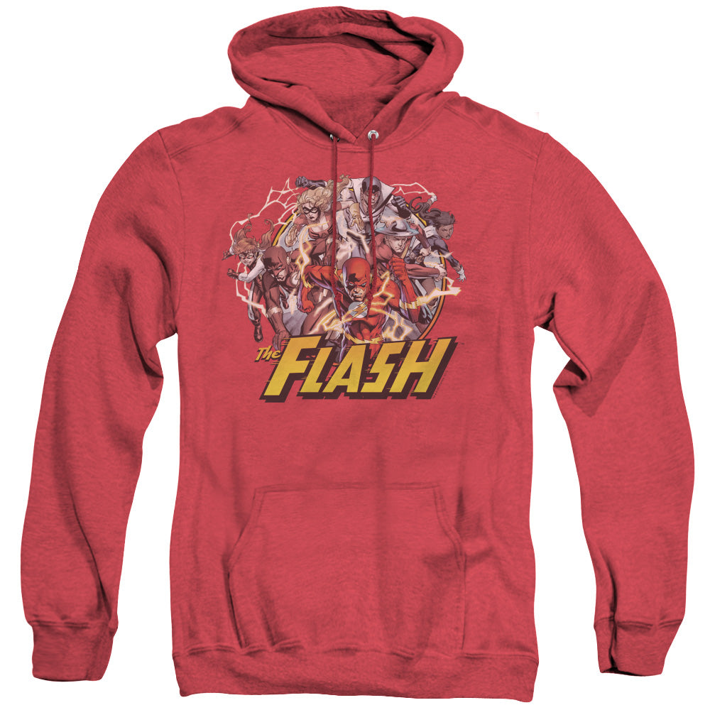Justice League Of America Flash Family Heather Mens Hoodie Red