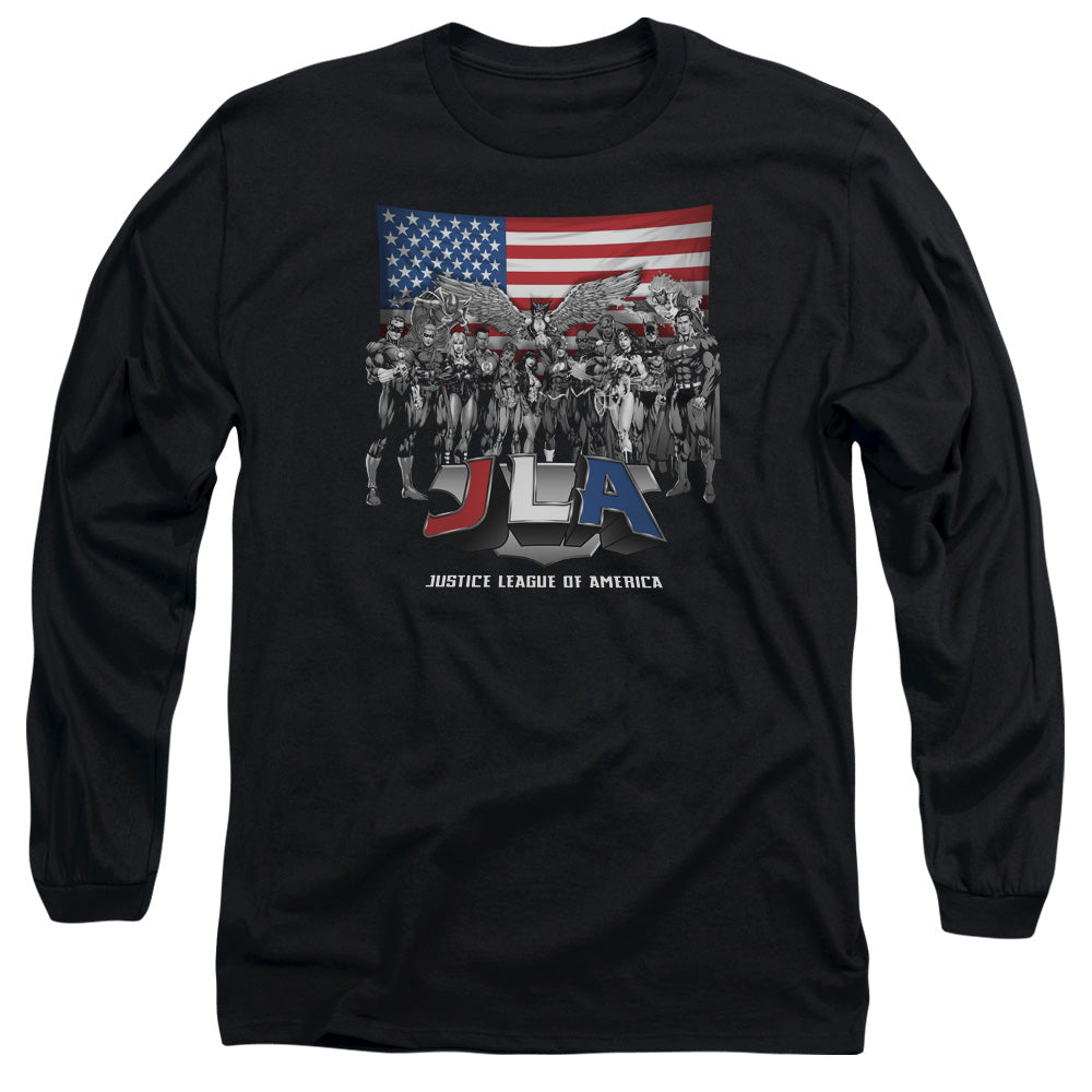 Jla All American League Mens Long Sleeve Shirt Black Officially Licensed