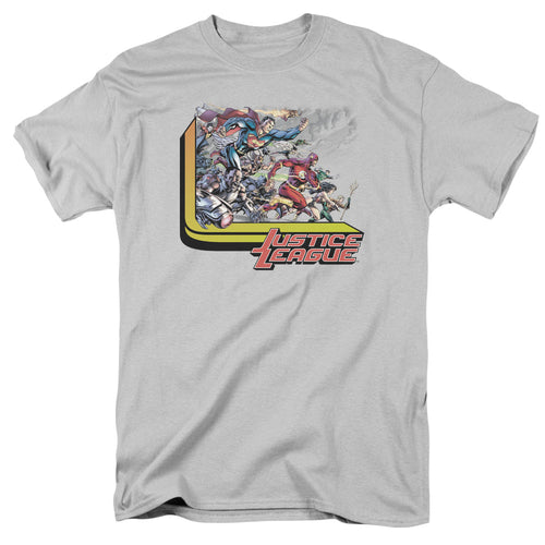 Justice League Of America Ready To Fight Mens T Shirt Silver