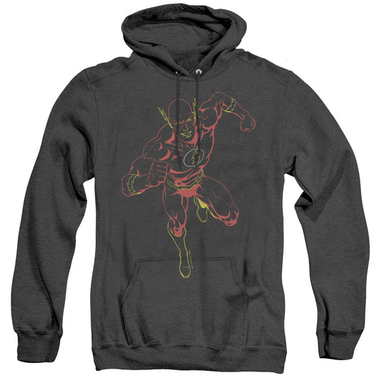 Justice League Of America Neon Flash Heather Mens Hoodie Black