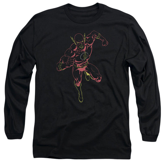 Jla Neon Flash Mens Long Sleeve Shirt Black Officially Licensed