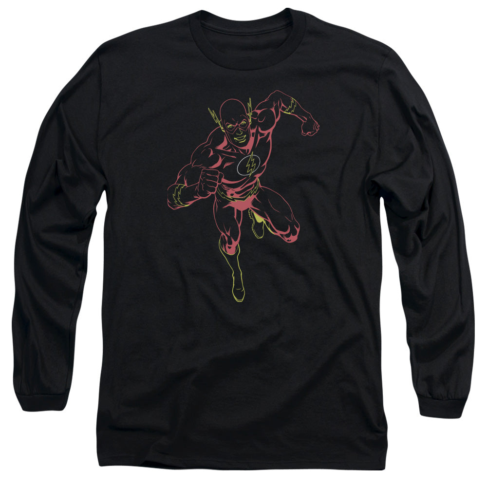 Jla Neon Flash Mens Long Sleeve Shirt Black Officially Licensed