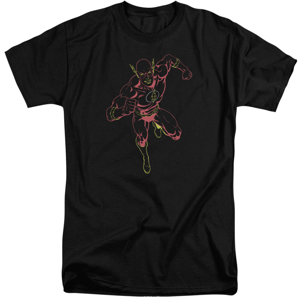 Justice League Neon Flash Mens Tall T Shirt Black