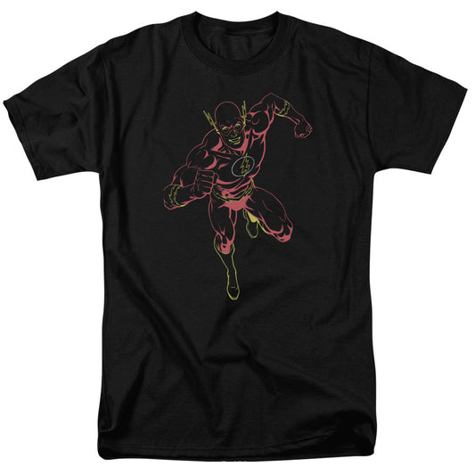 Justice League Of America Neon Flash Mens T Shirt Black