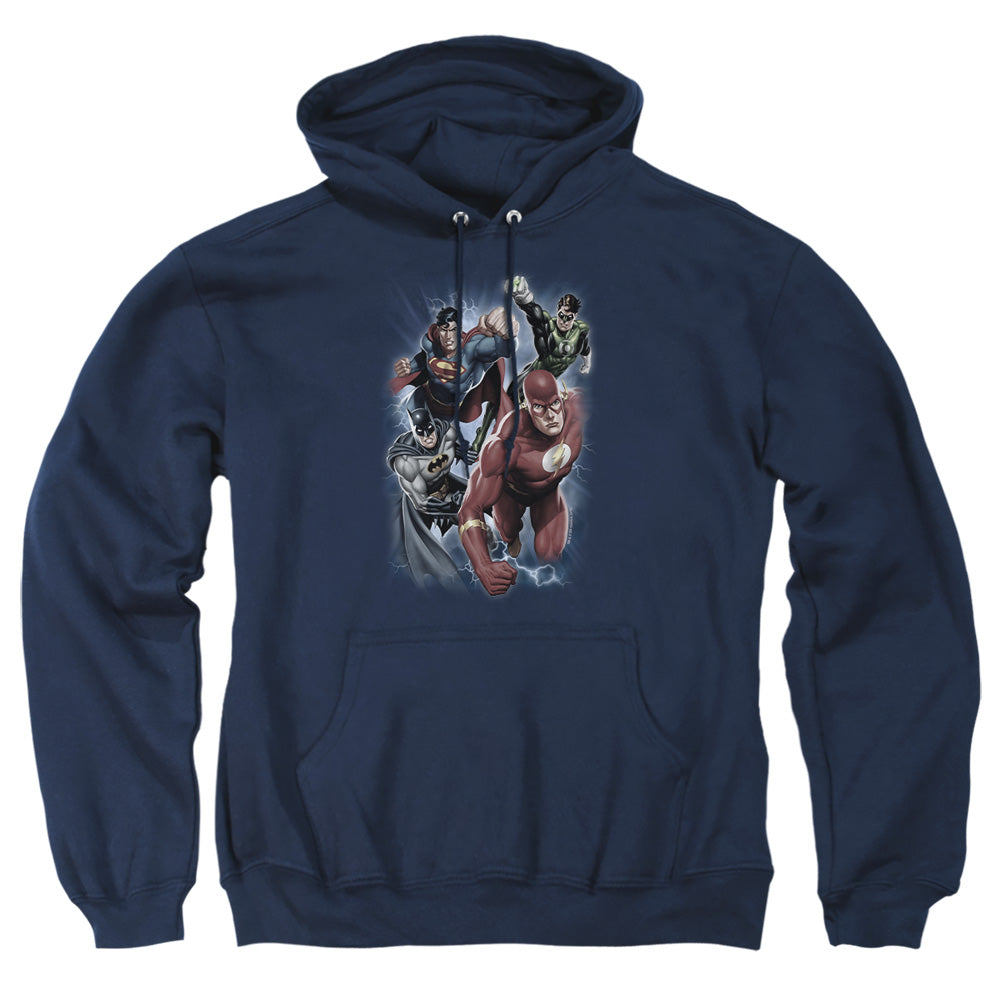 Justice League Of America Storm Chasers Mens Hoodie Navy